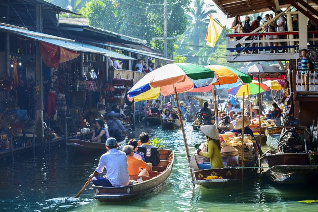 Schwimmender Markt in Bangkok, Thailand